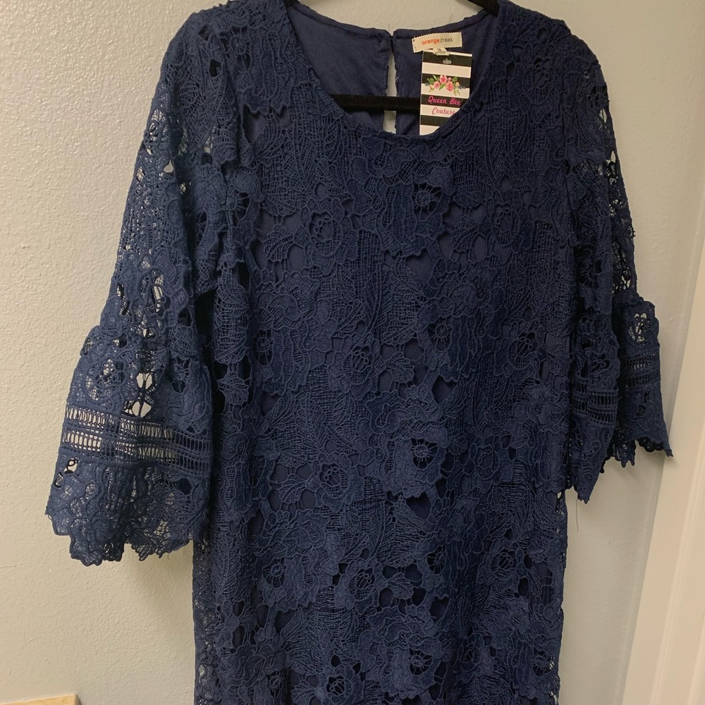 Women’s Navy Lace Midi